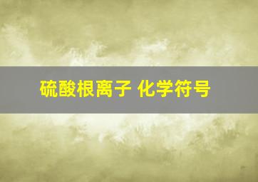 硫酸根离子 化学符号